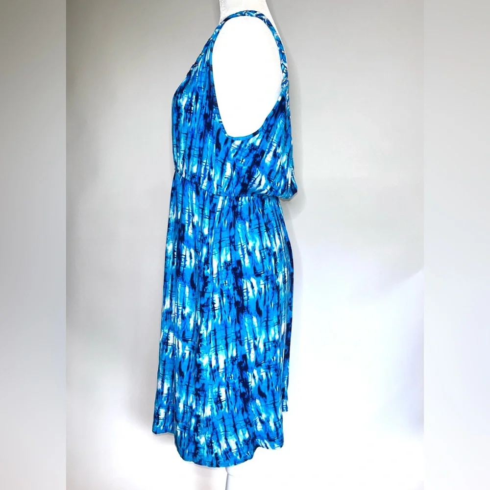 Style &Co. Blue Floral/Tropical Dress Size Large - Picture 2 of 8